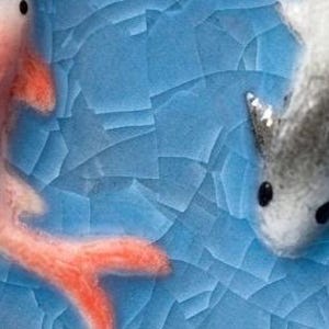 Bol de cerámica con diseño de pez koi y acabado craquelado para mojar – Plato de sushi imagen 13