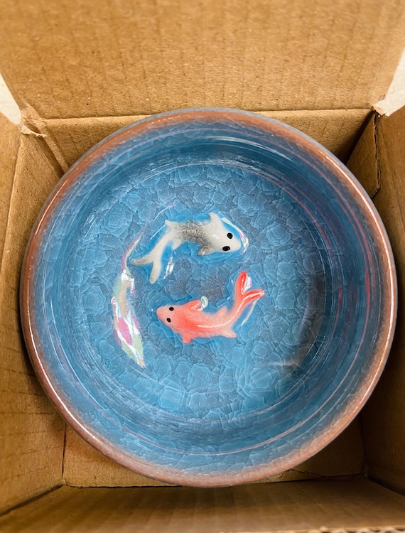 Crackle Glaze Koi Fish Dipping Bowl – Ceramic Sushi Dish
