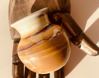 Handmade Small Antique Brown Glazed Vases