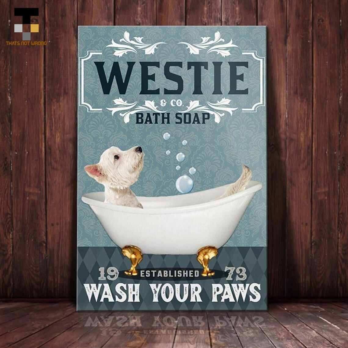 Westie Dog Bath Soap Company Canvas Poster Bathroom Living Etsy
