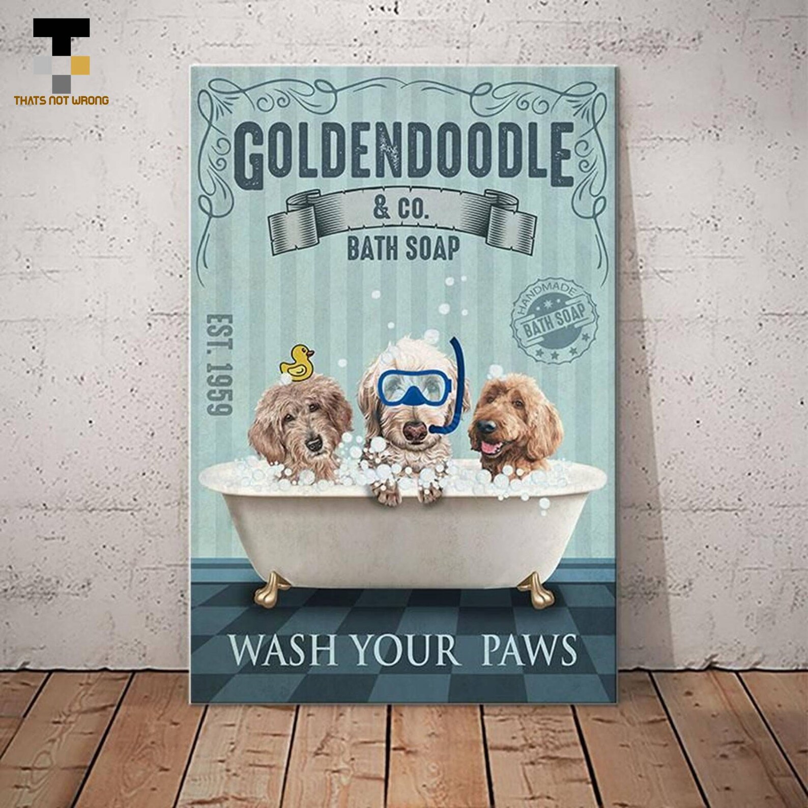 Goldendoodle Dog Bath Soap Canvas Poster Bathroom Living Etsy
