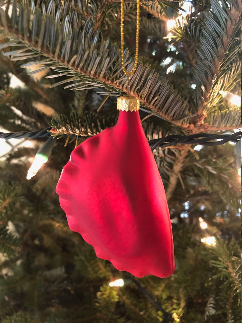PIEROGI Glass Christmas Ornaments Set of Three: Gold Red - Etsy