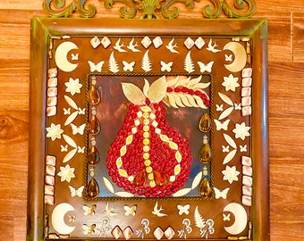 Flamboyant Pear. Fruit wall Art, kitchen wall Art, home decor. Gift for a chef, gift for mom and dad. Housewarming gift.