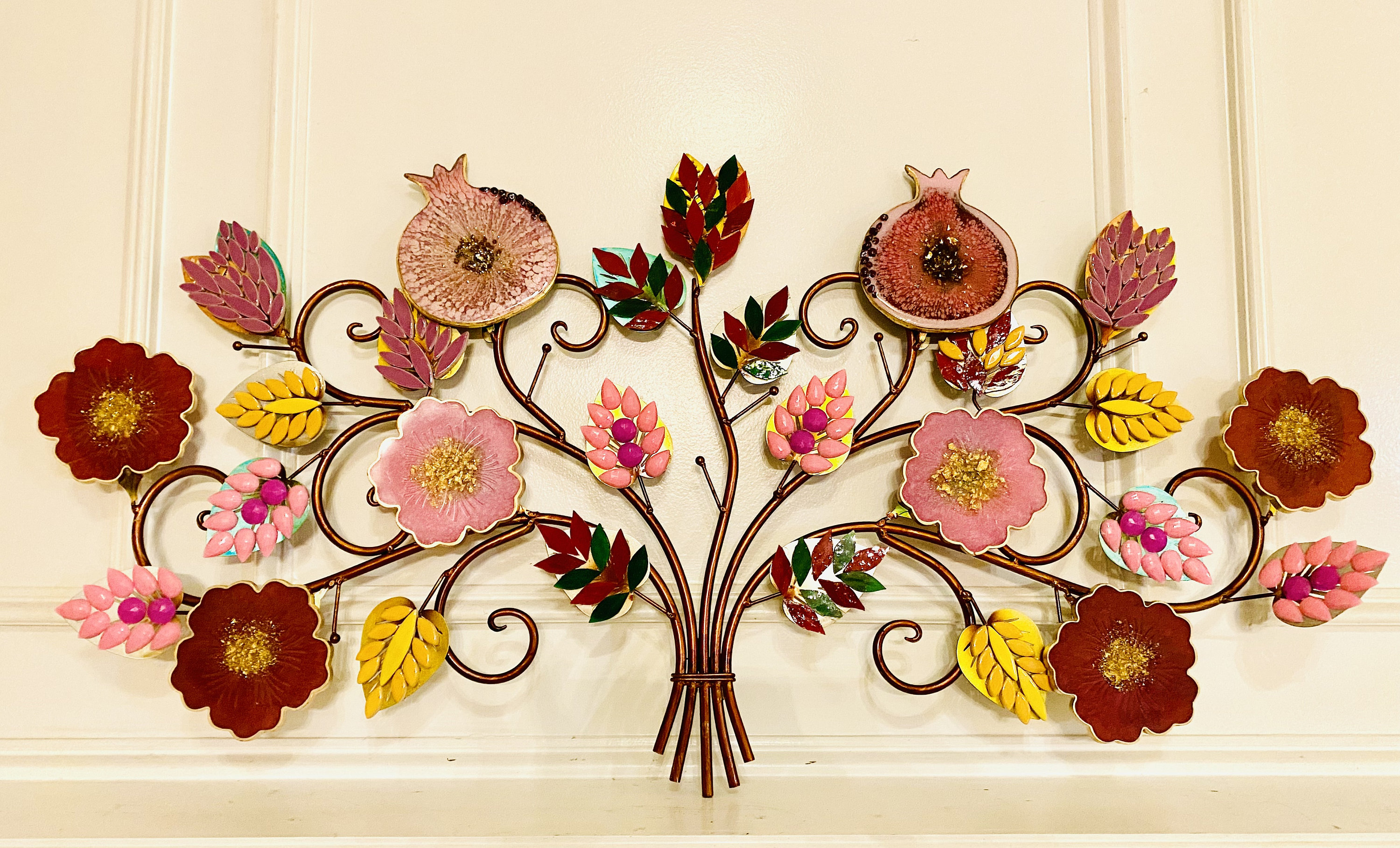 Pomegranate Mediterranean branch, Wall- Art, Botanical Art, Plant Art, Nature Inspired, Floral Decoration, Natural Element