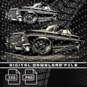 1967 Chevy Nova ss Digital File, 67 Nova png file, Chevy Nova ss, PNG and SVG file for shirts, stickers, DTG Printing, Car enthusiast