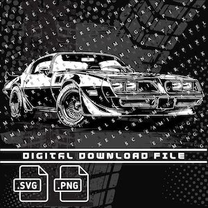 Pontiac Trans Am Digital File, Firebird Pontiac png file, Firebird, PNG and SVG file for shirts, stickers, DTG Printing, Car enthusiast