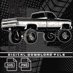 Chevy K20 Squarebody Truck, Digital File, PNG and SVG file, Chevy K10 png, Graphic Clip Art file for Shirts, Stickers and DTG printing