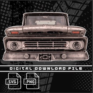 Chevy Apache 3100, First Generation C10 Digital File, An American Legend, PNG and SVG file for shirts, stickers, DTG Printing