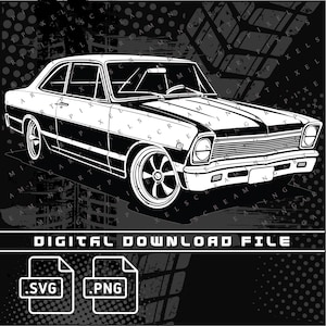 1967 Chevy Nova ss Digital File, 67 Nova png file, Chevy Nova ss, PNG and SVG file for shirts, stickers, DTG Printing, Car enthusiast