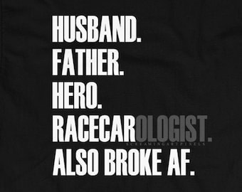 Broke AF - Racerbilströja, racerbilströja, racingtröja, dragracing-t-shirt, dirt track racing, racing-t-shirt, rolig biltröja, bilkille