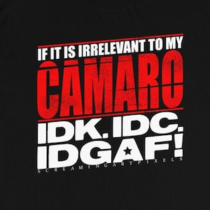 IDGAF - Camaro shirt, Camaro t shirt, Camaro shirt womens, 69 Camaro t shirt, muscle car t shirt, Car guy shirt, funny car shirt, car lover
