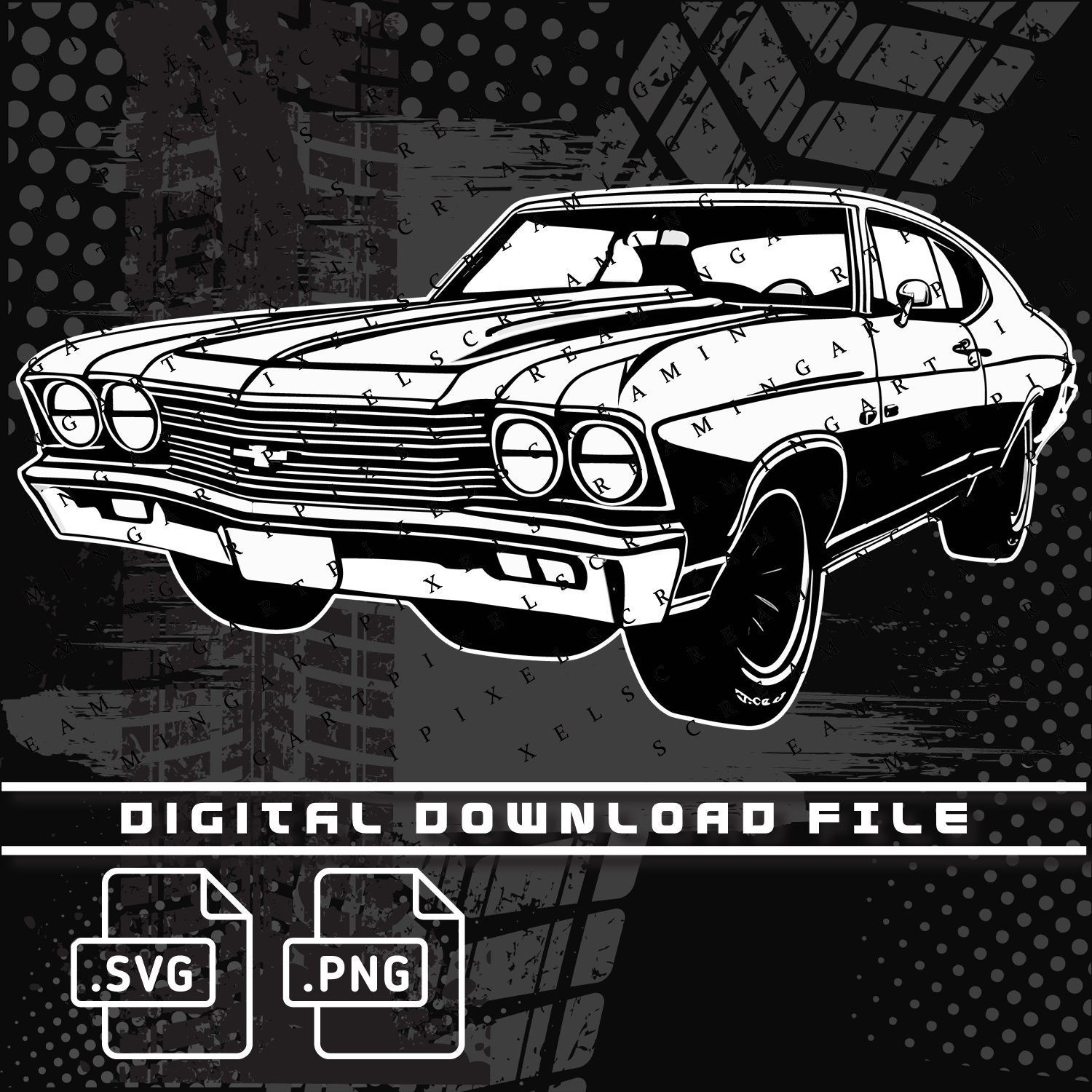 T-shirt Graphic Chevelle N Chopper Orange - Taille M - Gildan