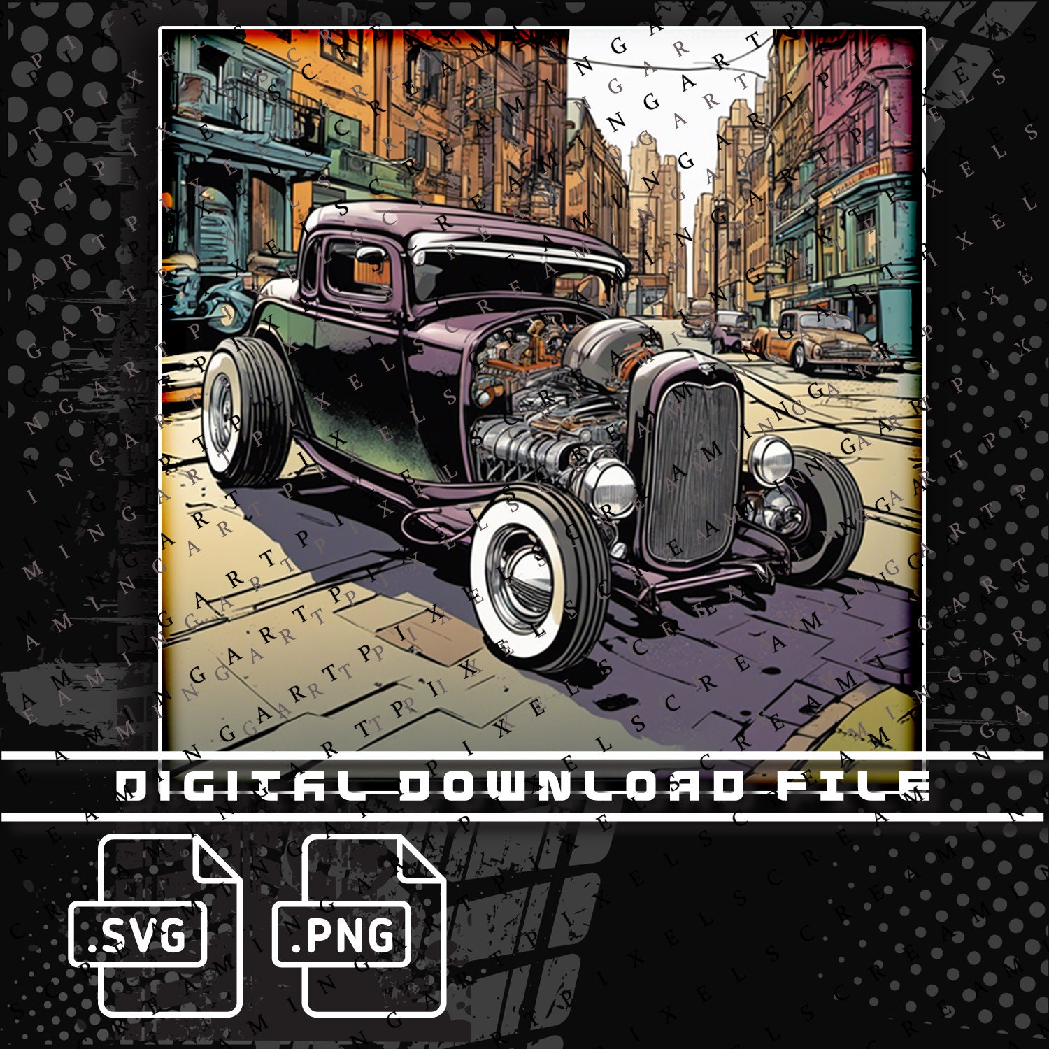 Rat Rod Rear Svg 1932 Hot Rod Coupe, Rat Rod, Hot Rod PNG SVG 4 Pack, Old School Cool ...