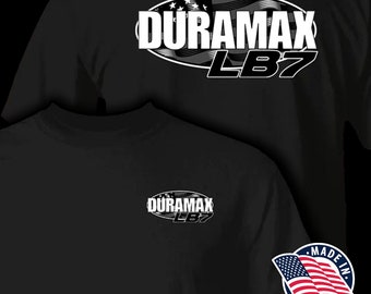 Duramax Diesel, LB7 shirt, Diesel truck shirt, American Flag shirt, Duramax shirt, Truck enthusiast (BW)