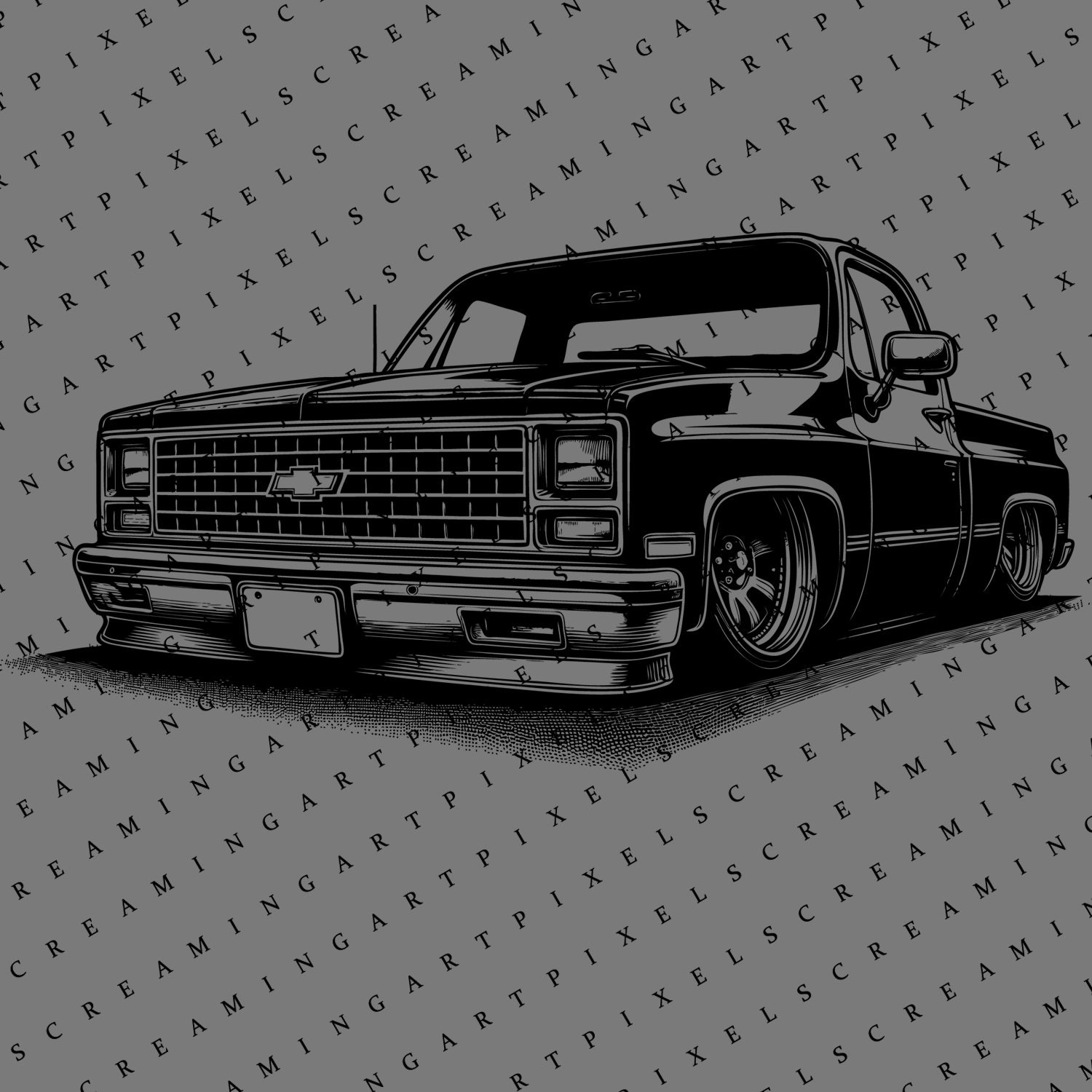 Chevy Squarebody Slammed C10 Digital File, PNG and SVG Files, Chevy C10 ...
