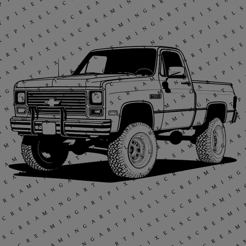 Square Body Chevy Truck Clipart