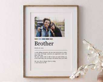 Brother Definition Meaning, Christmas Gift For Siblings, Brother Birthday Gift, Christmas Gift For Brother, Custom Portrait For Him