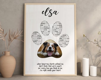 Loss of Dog Print, Pet Dog Bereavement Personalised Print, Pet Loss gift, In Loving Memory Print, Pet Sympathy Gift, Pet Dog Memorial