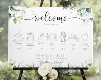 Wedding Timeline Sign, Our Special Day, Order of the Day, Wedding Itinerary, Welcome Sign, Wedding Banner, Wedding Timetable, Finally