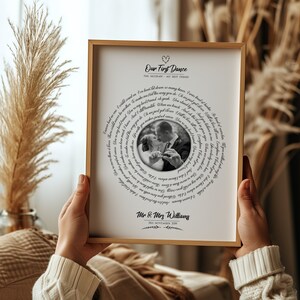 Song Lyrics Vinyl Record Print, Newlywed Couple Gift, First Dance Gift, Anniversary Gift For Her, Gift For Husband, Wedding Song Gift