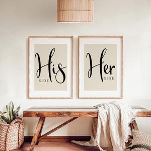 His and Hers Bedroom Prints: Modern Wall Art Set - Etsy