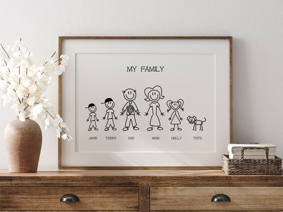 Ritratto Di Famiglia Personalizzato Con Bastone, Regalo Di Natale - Foto 10