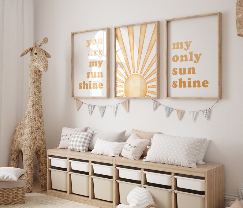 You Are My Sunshine My Only Sunshine, Set of 3 Prints, Sunshine Nursery ...