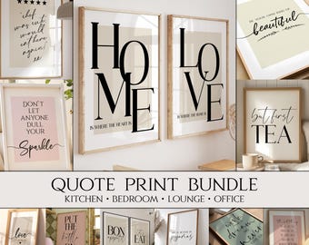 Pacchetto di stampe con citazioni motivazionali, decorazioni per l'ufficio, set di stampe con citazioni motivazionali, frasi positive, poster sull'amor proprio, decorazioni murali per la casa