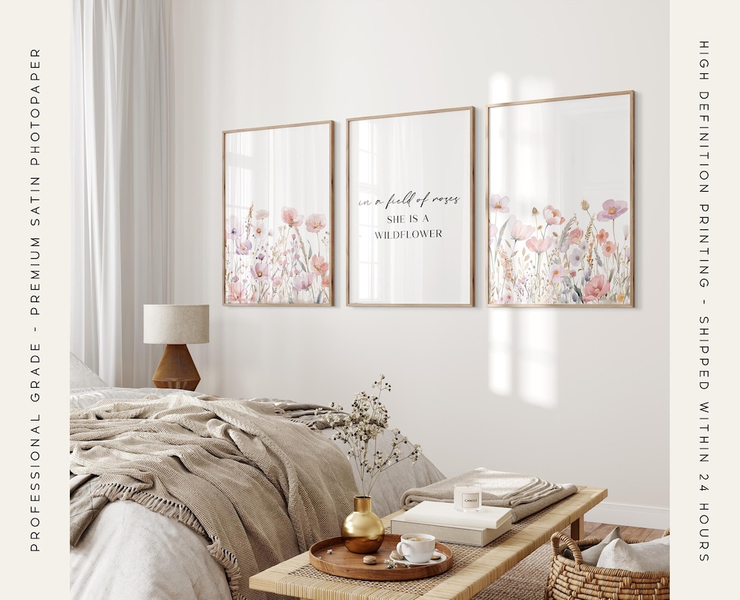 Set of 3 Wildflower Prints, in a Field of Roses She is a Wildflower ...