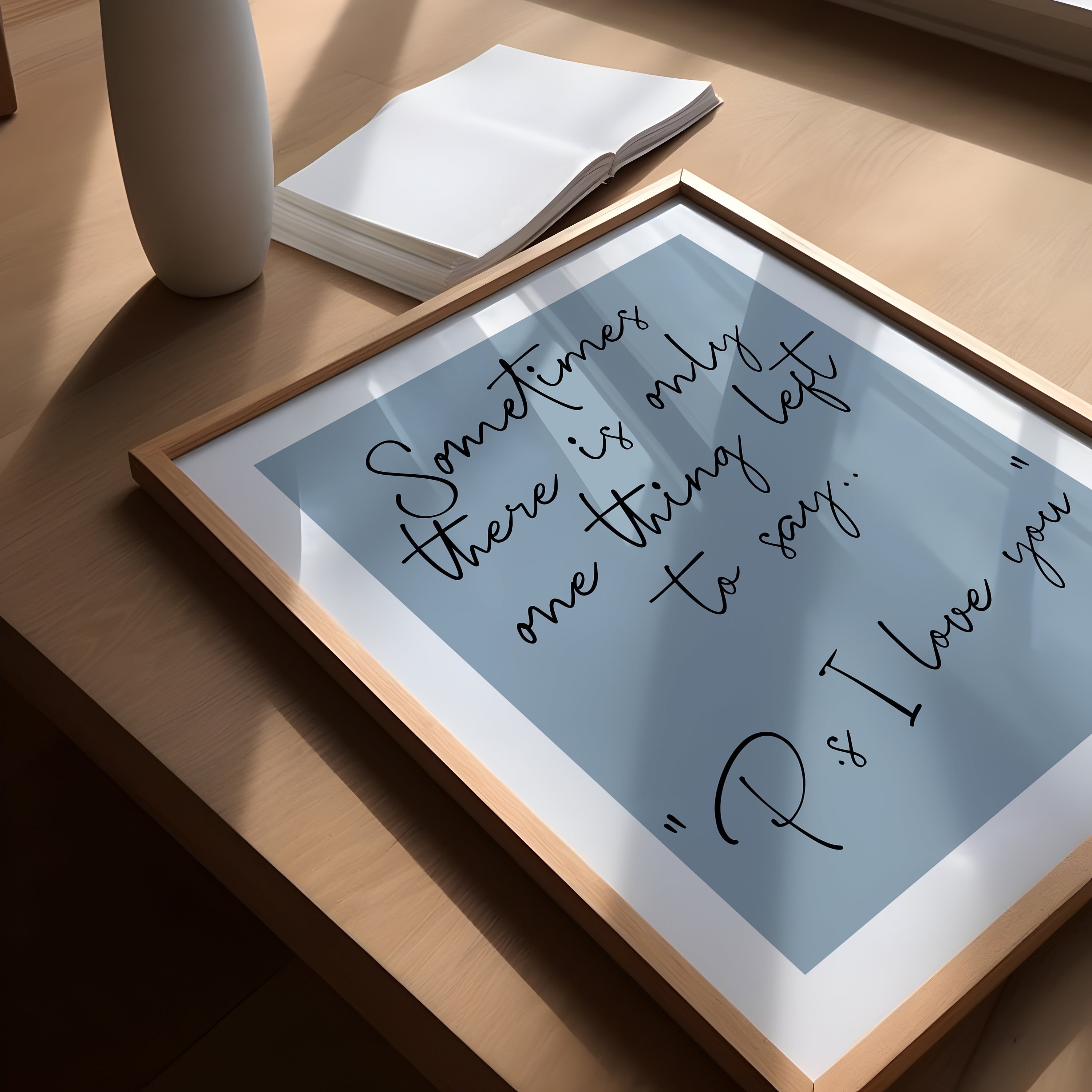 Ps I Love You Print, Home Wall Art, Bedroom Wall Print, Beige Decor ...