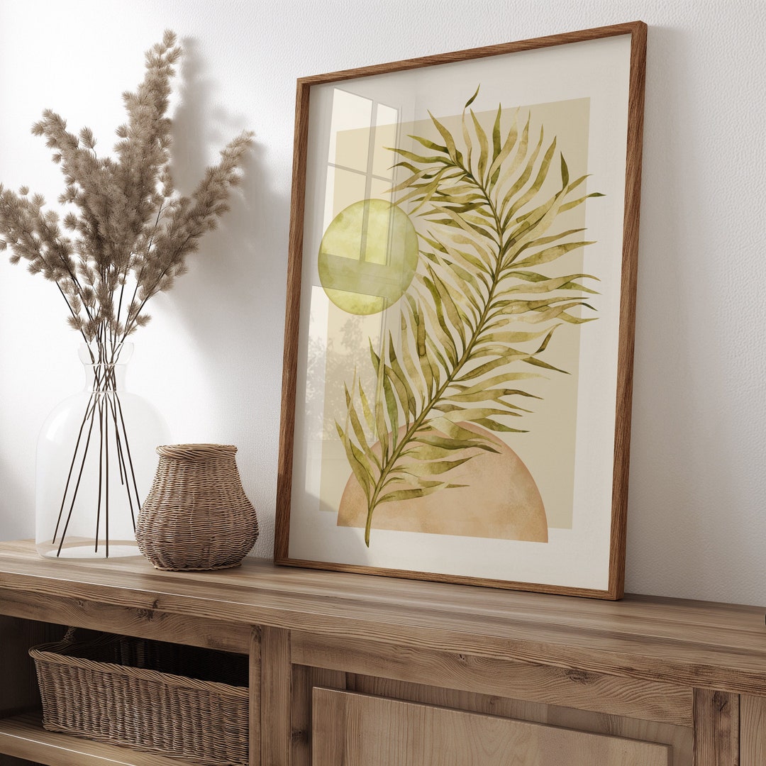 Botanical Wall Art, Mid Century Modern, Neutral Wall Art, Neutral Wall