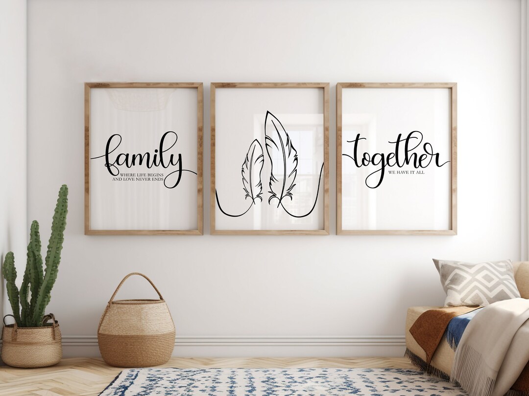 3 Piece Set of Family Prints, Where Life Begins and Love Never Ends ...