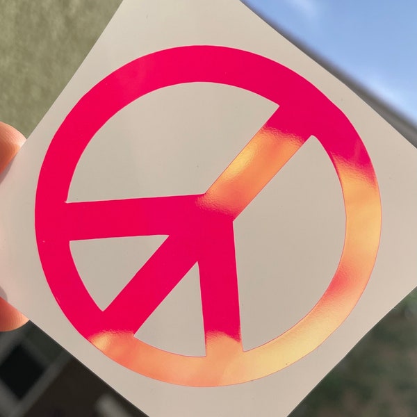 Peace Sign Holographic Vinyl Decal Sticker