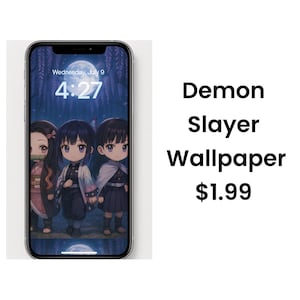 Cute Demon Slayer Chibi Wallpaper | Nezuko, Shinobu, Kanao | Anime Phone Background | Digital Download