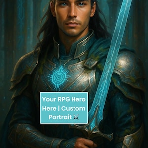 Epic RPG Knight Portrait | Custom Fantasy Warrior Art from Photo | Medieval DND Character Illustration | Digital Commission
