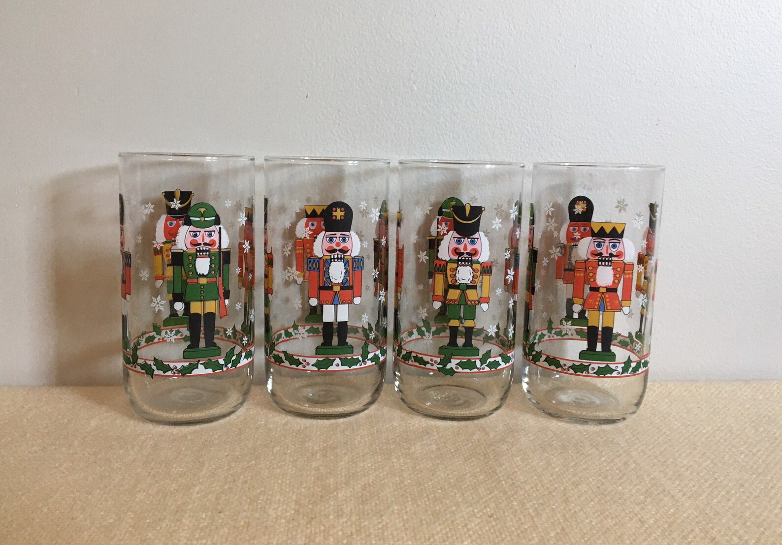 Vintage nutcracker glasses set of 4 LIBBEY nutcracker Etsy