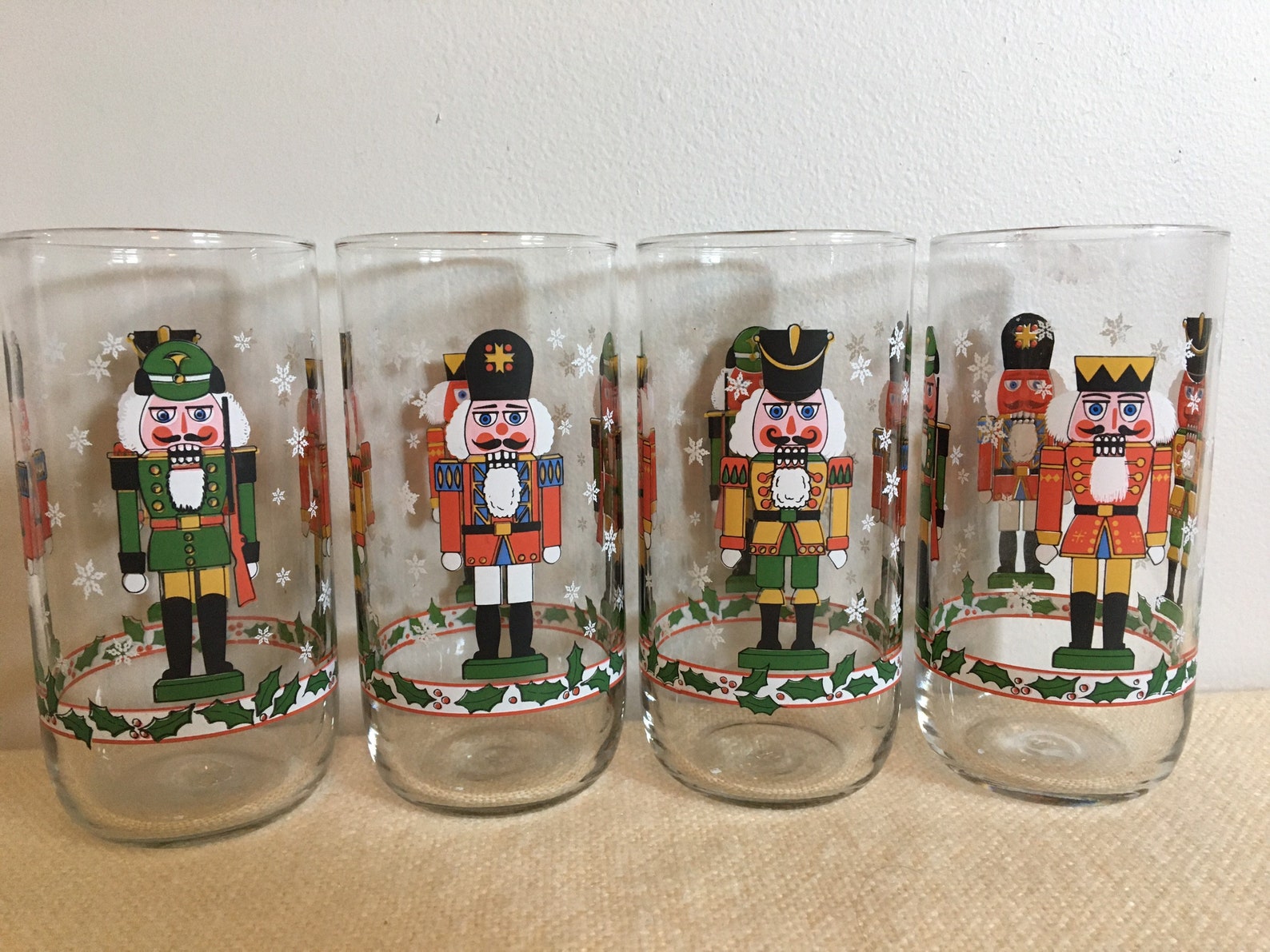 Vintage nutcracker glasses set of 4 LIBBEY nutcracker Etsy