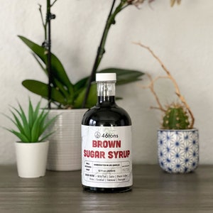 Super Rich Homemade Brown Sugar Syrup for Coffee, Lattes, Boba, & Tea - 12oz