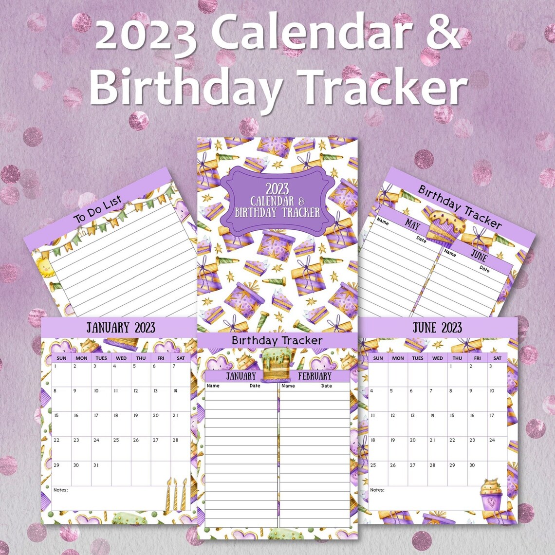 2023 Calendar & Birthday Tracker Etsy