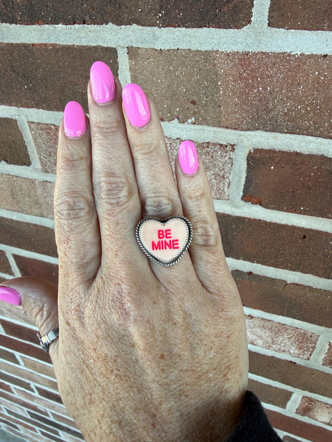 Be Mine Conversation Heart Ring, Sterling Silver Valentine’s Statement ...
