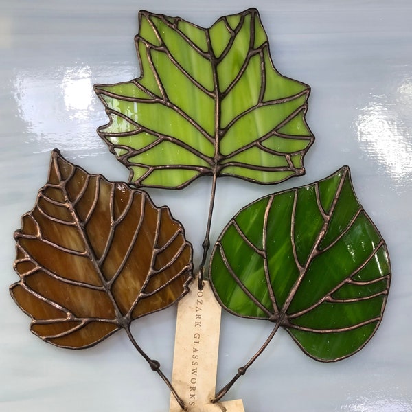 Stained Glass Leaf Etsy