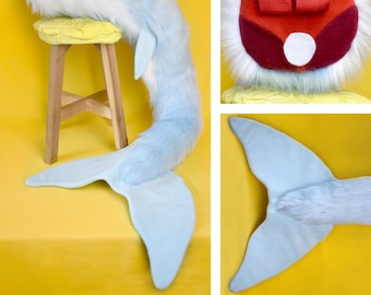 Furry Giant Custom Fursuit Whale Tail - Dolphins & Mermaids - Up to 2 Fur Colours - 1.4 Metres Long (Please read description)