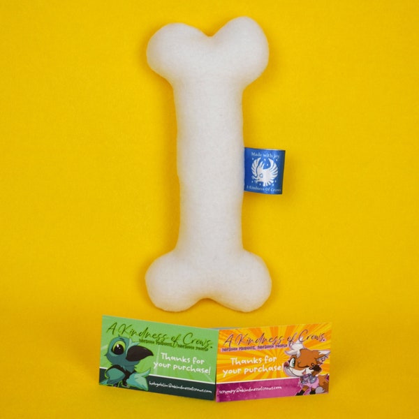 Plush Bone Prop with Squeaker - Cream Fleece - Furry/Anthro - Dogs & Other Canines