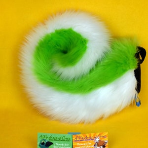 Custom Curly Furry Dog Tail - Husky & Shiba Inu Fursuit - Up to 2 Fur Colours