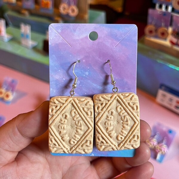 Custard Cream Earrings- Earrings by Georgie