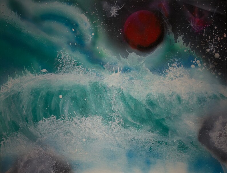 Airbrush Space Wave Painting