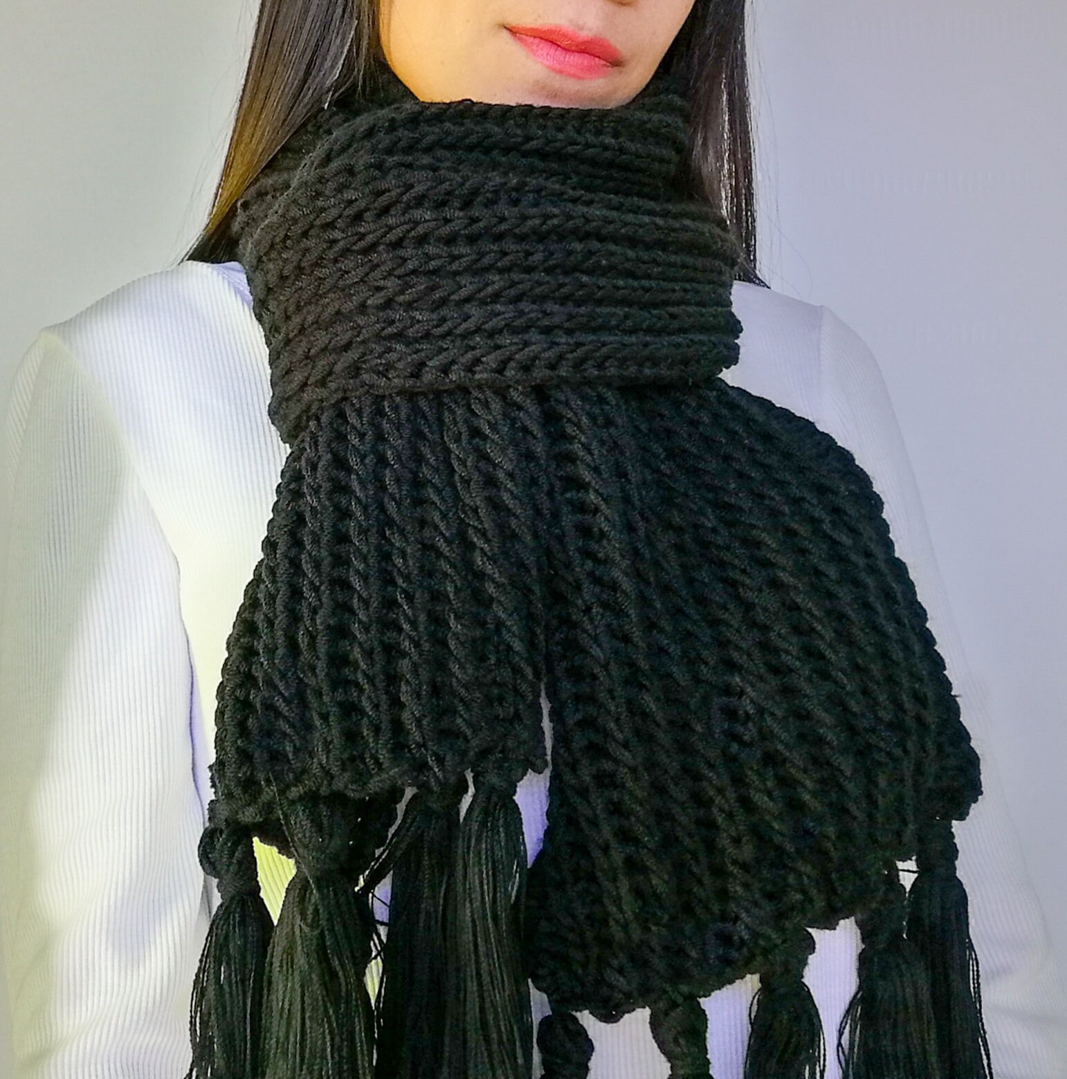 Bufanda Bufanda crochet lana - Etsy España