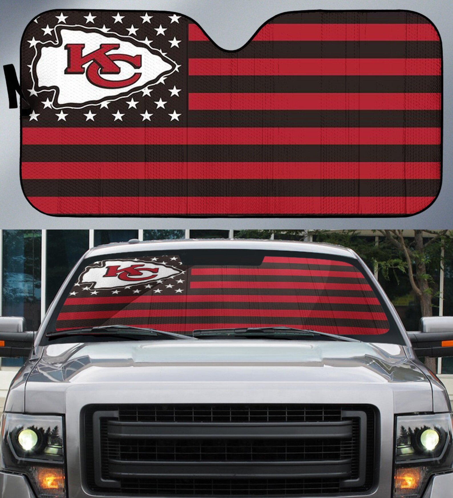 Kansas City Chiefs Auto Sun Shade Car Sun Shade Car Decor Etsy