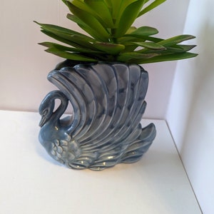 Vintage Royal Haeger Pottery Teal Swan Vase