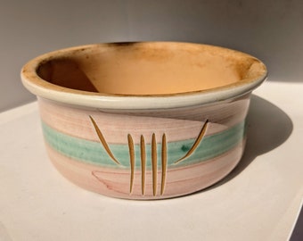 Vintage Lee's Pottery MFG Paramount California Southwestern Style #C0 Medium 7 Inches Stoneware Planter Bowl Pot